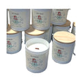 Let It Snow Artisan Candles in green jars with wood lids