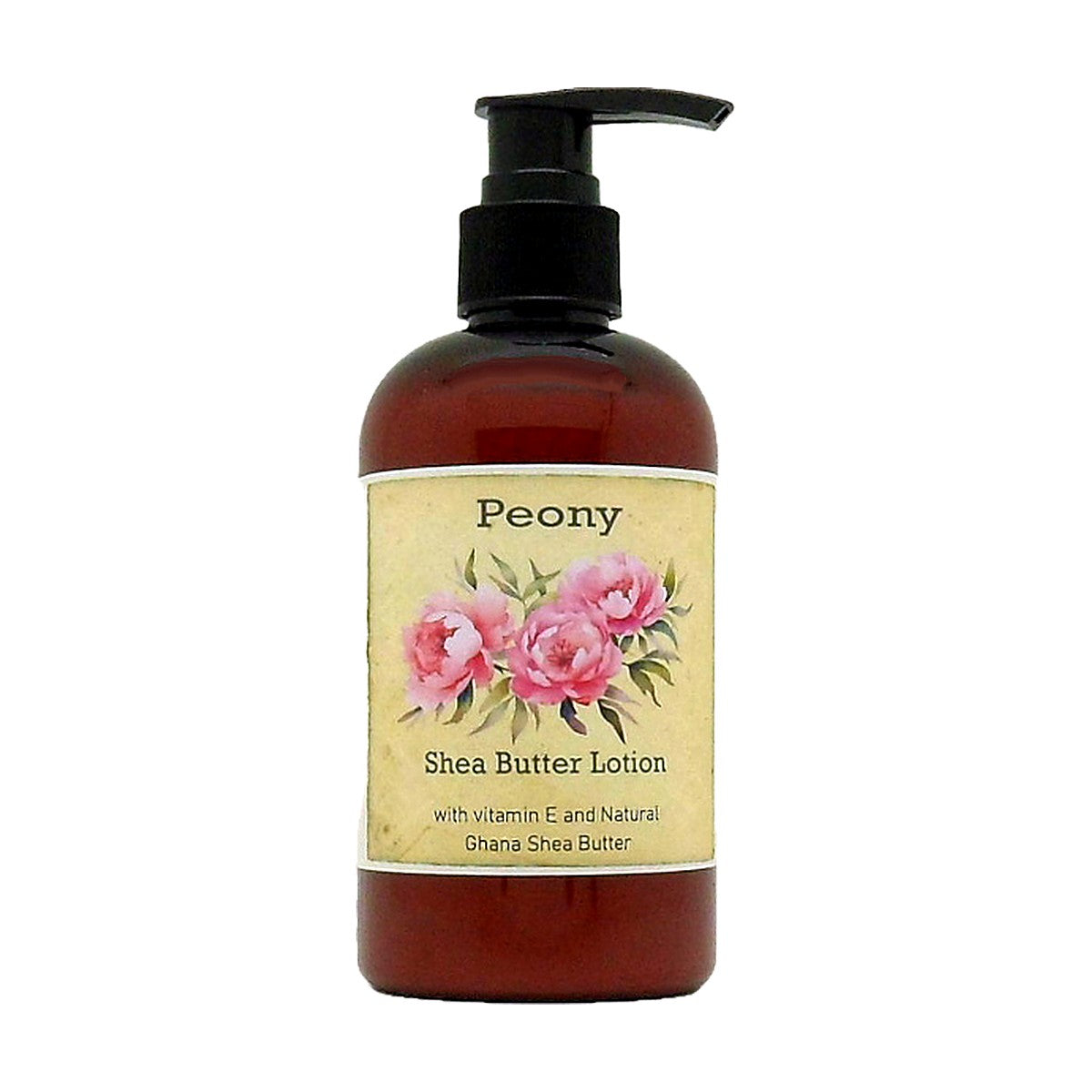 Peony Shea Butter Lotion in an 8 oz. pump bottle
