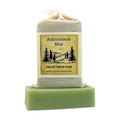 Adirondack Mist Herbal Soap bar with labeled muslin soap bag