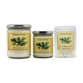 Balsam Cedar soy wood wick candle in 12 oz. and 7 oz. jars with wax potpourri melts
