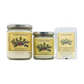 Cranberry Balsam soy wood wick candle in 12 oz. and 7 oz. jars with wax potpourri melts