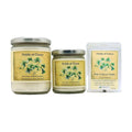Fields of Clover soy wood wick candle in 12 oz. and 7 oz. jars with wax potpourri melts