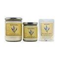 Lavender soy wood wick candle in 12 oz. and 7 oz. jars with wax potpourri melts