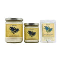 Lilac soy wood wick candle in 12 oz. and 7 oz. jars with wax potpourri melts