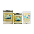 Ocean Mist soy wood wick candle in 12 oz. and 7 oz. jars with wax potpourri melts