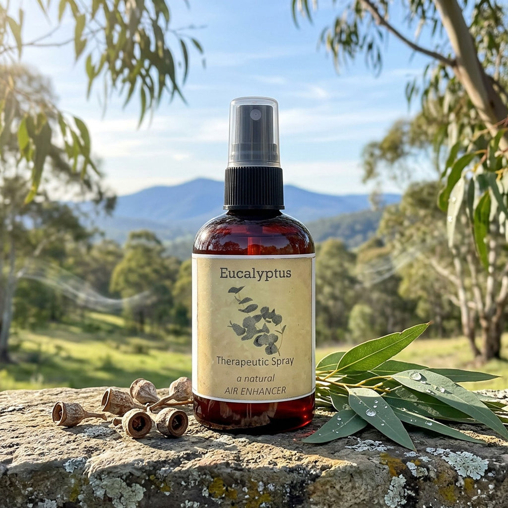 Eucalyptus Spray bottle styled outdoors