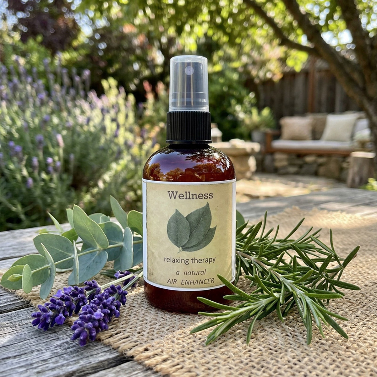 Wellness Spray bottle styled outdoors