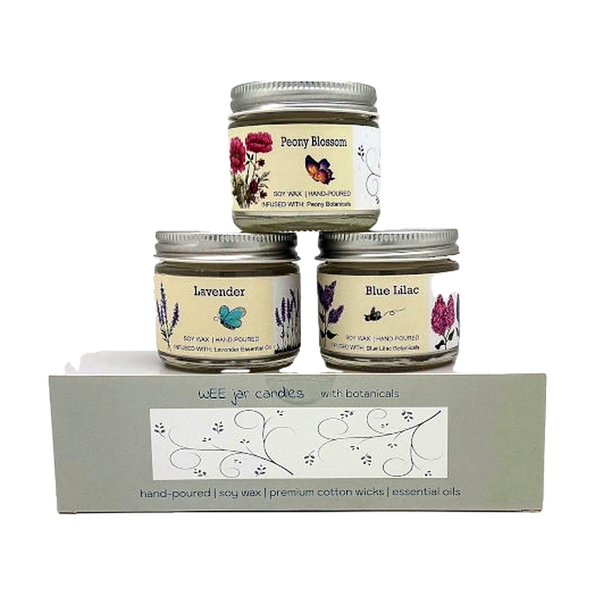 WEE Floral Multi Candle Pack: three 2 oz. WEE jar candles in a gift box